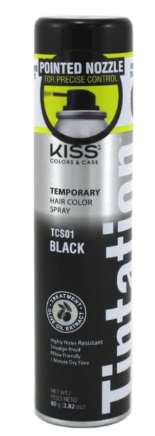 Tintation Temporary Hair Color Spray, Black, 2.82 oz (Pack of 12)