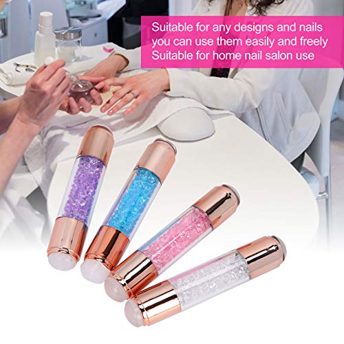 4Sets Manicure Art Stampers Silicone Stamp Pens Nail Stamping Plates Double Ended W/Nail Seal Plate Manicure Stamp Pen for home nail salon use