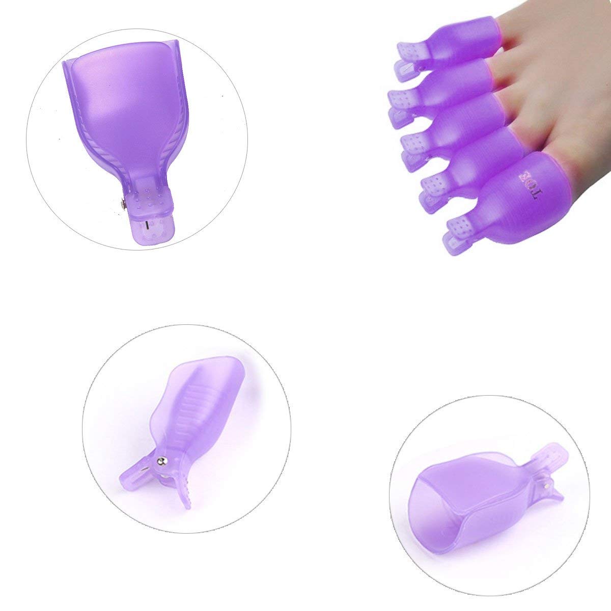 650 Pcs Lint Free Nail Wipes 2" x 2" Nail Polish Removers Cotton Pads and 20 Pcs Reusable Toes & Fingers Nail Soak Off Clips