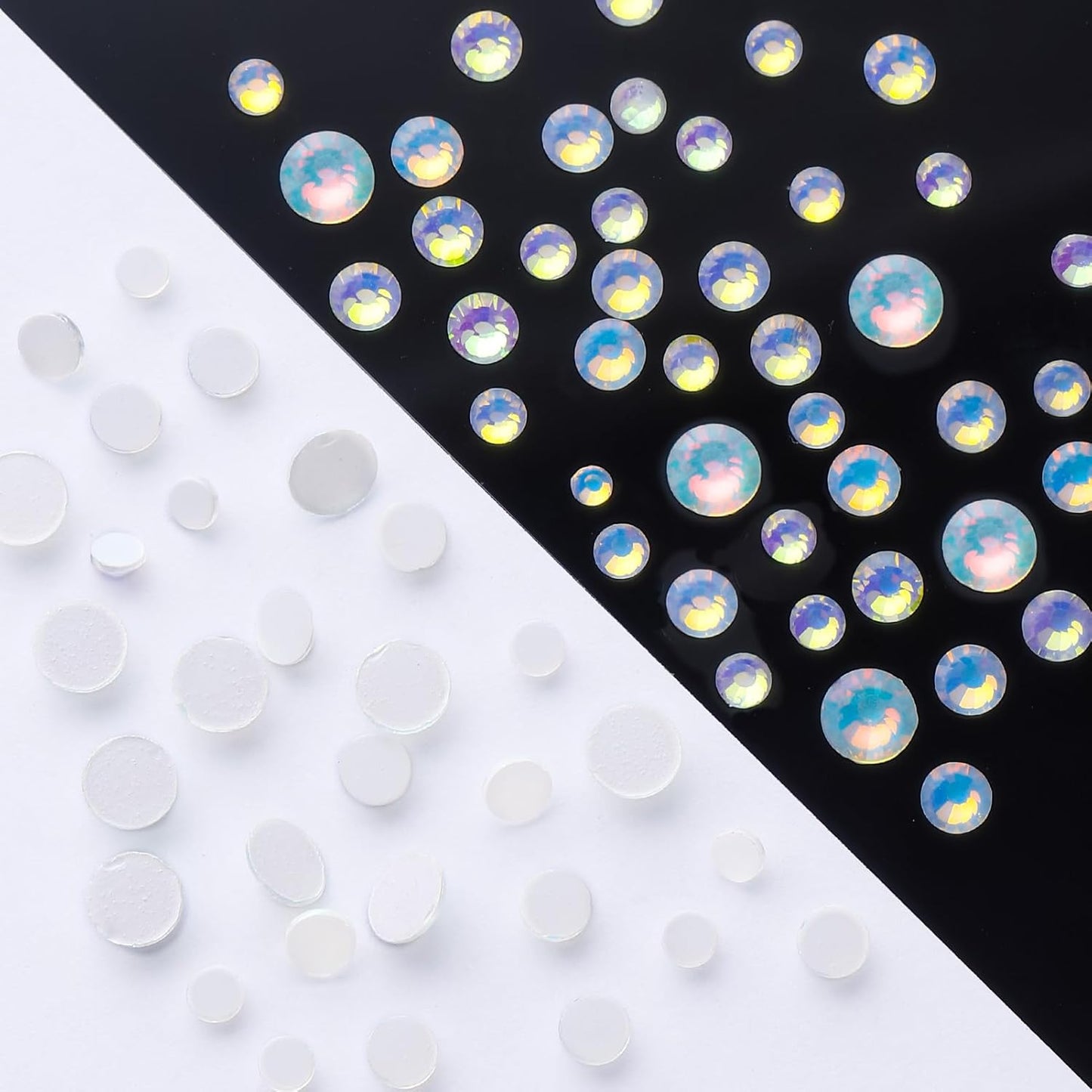 F White Flatback Rhinestones, Glass Rhinestones for Nail Art and Craft, Glue Fix, Loose Crystal Gemstones(F White, SS12, 1440pcs, 2.9-3.0mm)