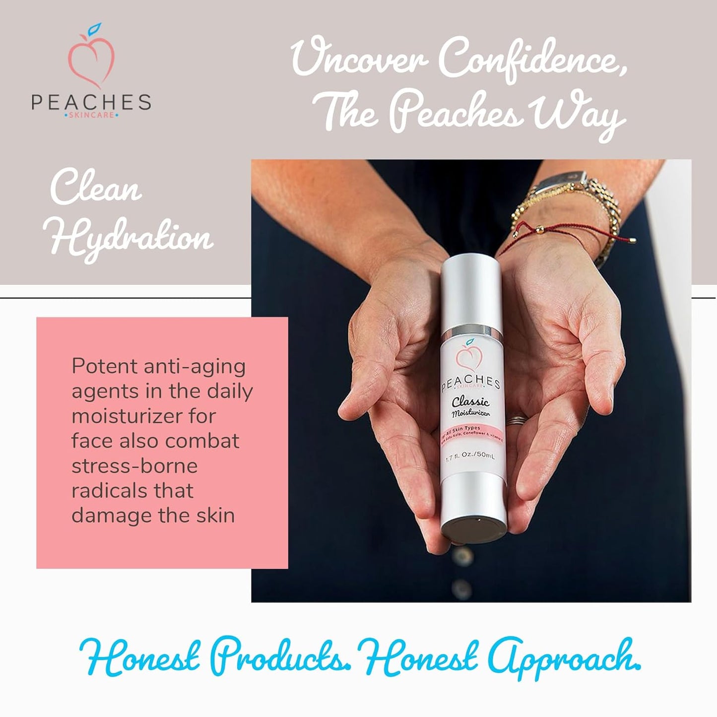 Hydrating Vegan Moisturizer with Vitamin E, Gotu Kola, and Pineapple – Age-Defying Face Cream for All Skin Types – Classic Moisturizer (1.7 oz)