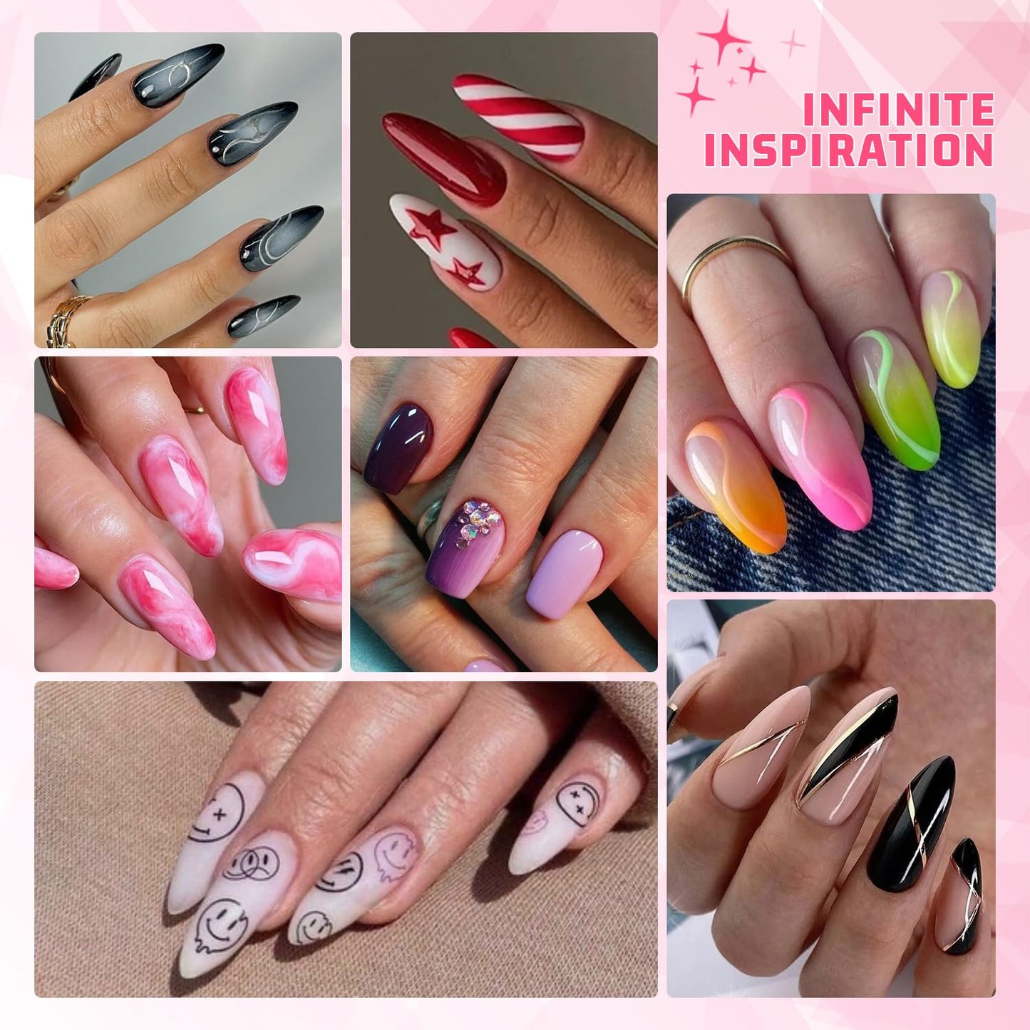 Sponge Pat Paint Nail Gel, Ombre Nails Gradient Gel Nail Blush Blooming Aura Nails Drawing Stripper Floral Painting DIY Nail Art, No Wipe, UV/LED Curing (16 Colors L)