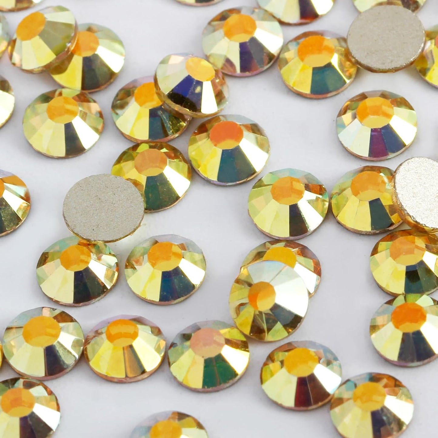 2000 PCS SS20 Flatback Rhinestones,12-Facet Diamond-Cut Glass Gems for Nail Art,Clothing,DIY Crafts,Glue-On Decoration Stones with Silver Backing,Metal Sunlight