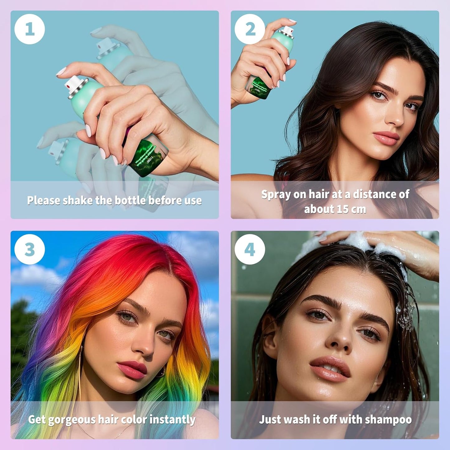 Gold Hair Spray,Hair Color Spray Dye,Blonde Temporary Hair Color Spray for Kids Women,Hair Color Dye Pomades,Washable Gold Hair Color Spray Natural Cream for Party,Halloween,Cosplay(Blonde)