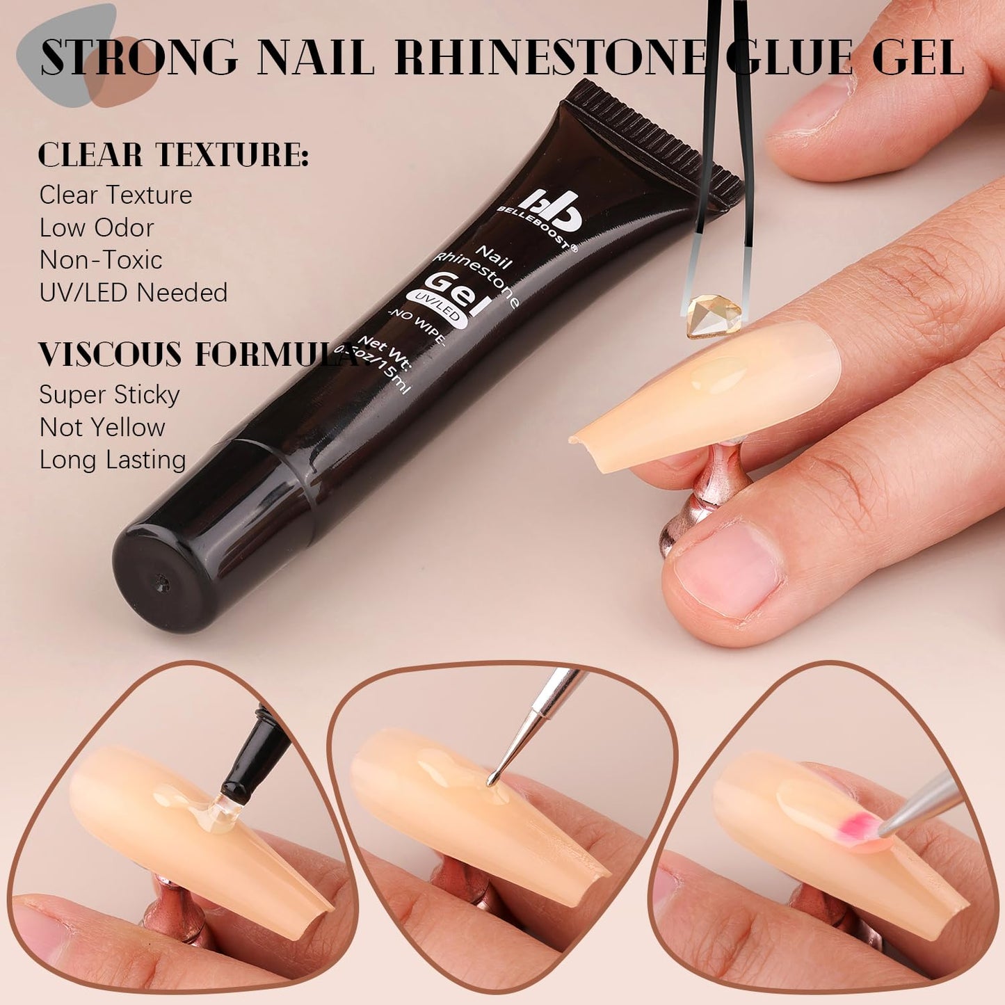 3220Pcs Champagne Gold Glass Nail Rhinestones 120Pcs Multi Shapes Flatback Nail Gems +3100Pcs 1.5-4mm Round Crystal with Rhinestones Glue Gel, Manicure Nail Charms Diamond Gemstone for Nail Art