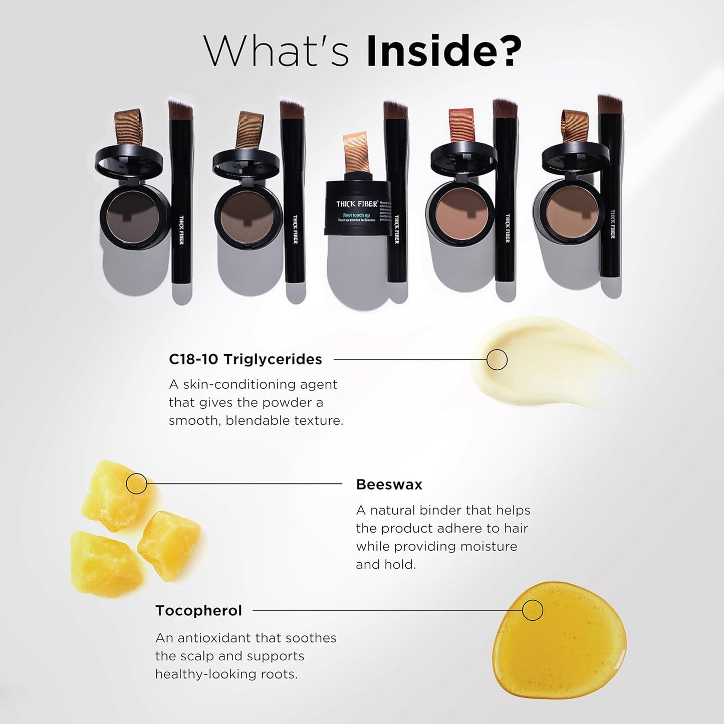 THICK FIBER Root Touch Up and Hairline Concealer - Water & Sweat Resistant Hair Loss Cover for Thinning Hair Women, with Powder and Brush (Medium Blonde)