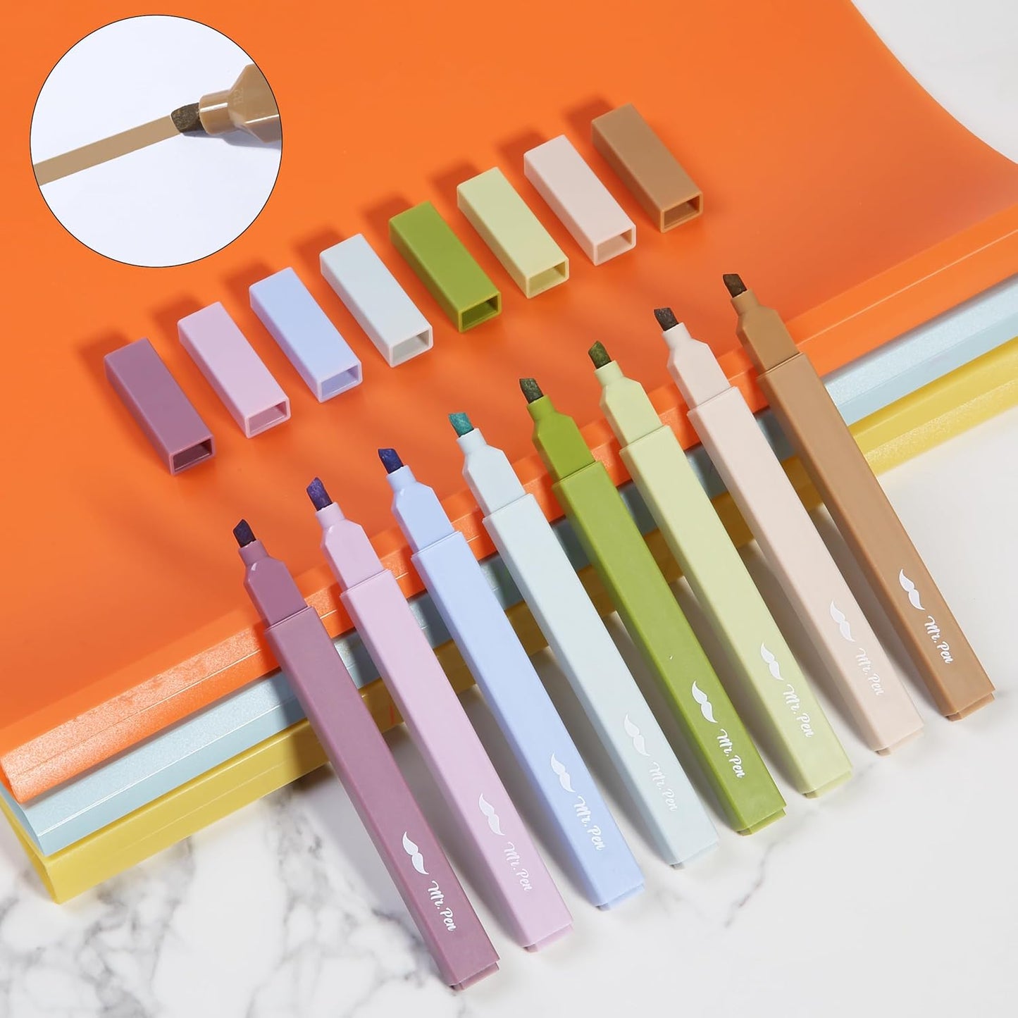 Mr. Pen- Aesthetic Highlighters, 8 Pack, Chisel Tip, Verdant Earth, Cute Highlighters Assorted Colors