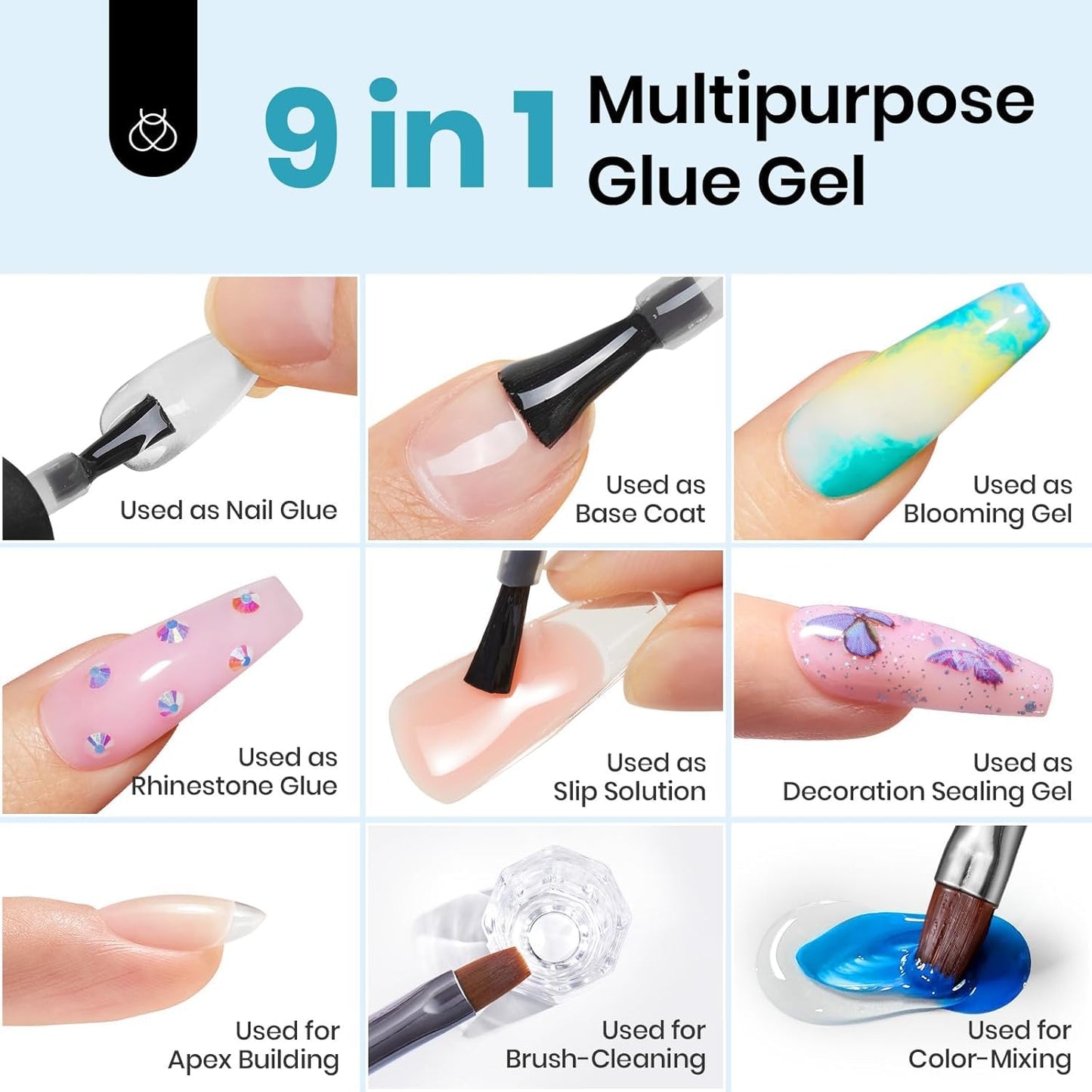 Beetles Gel Nail Kit Etch-X, Almond Medium, 500pcs 12 Sizes, with 9 in 1 Glue Mini Nail Lamp, Fall Nails, Pre-Etched Half Matte Easy Extension Set for Home DIY Salon Manicure Art