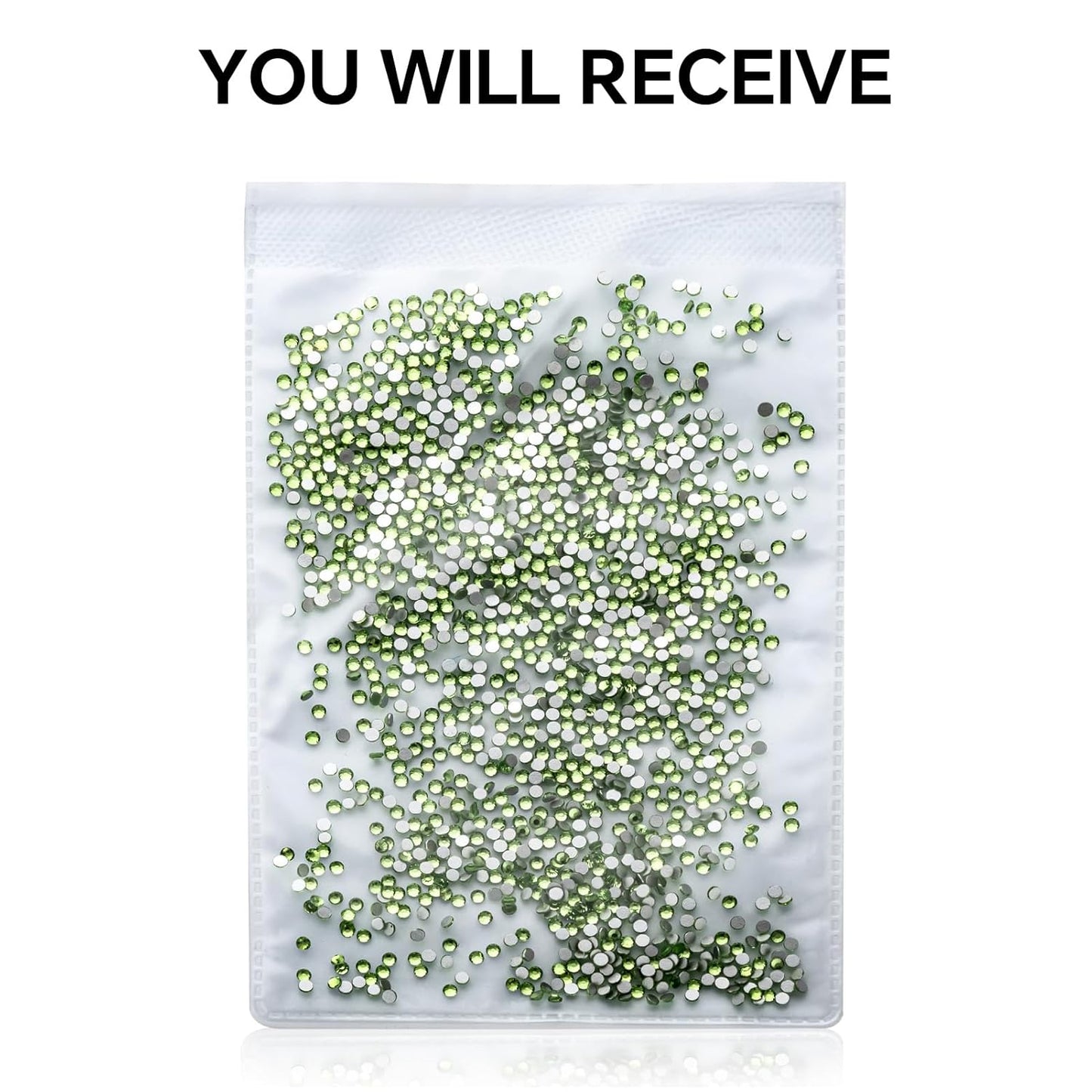 1440Pcs Light Green Crystal Rhinestones,Glass Flatback Rhinestones Gemstones Small for Nail Face Makeup Art Crafts Clothes Decoration - (SS10,2.8mm,Light Green)