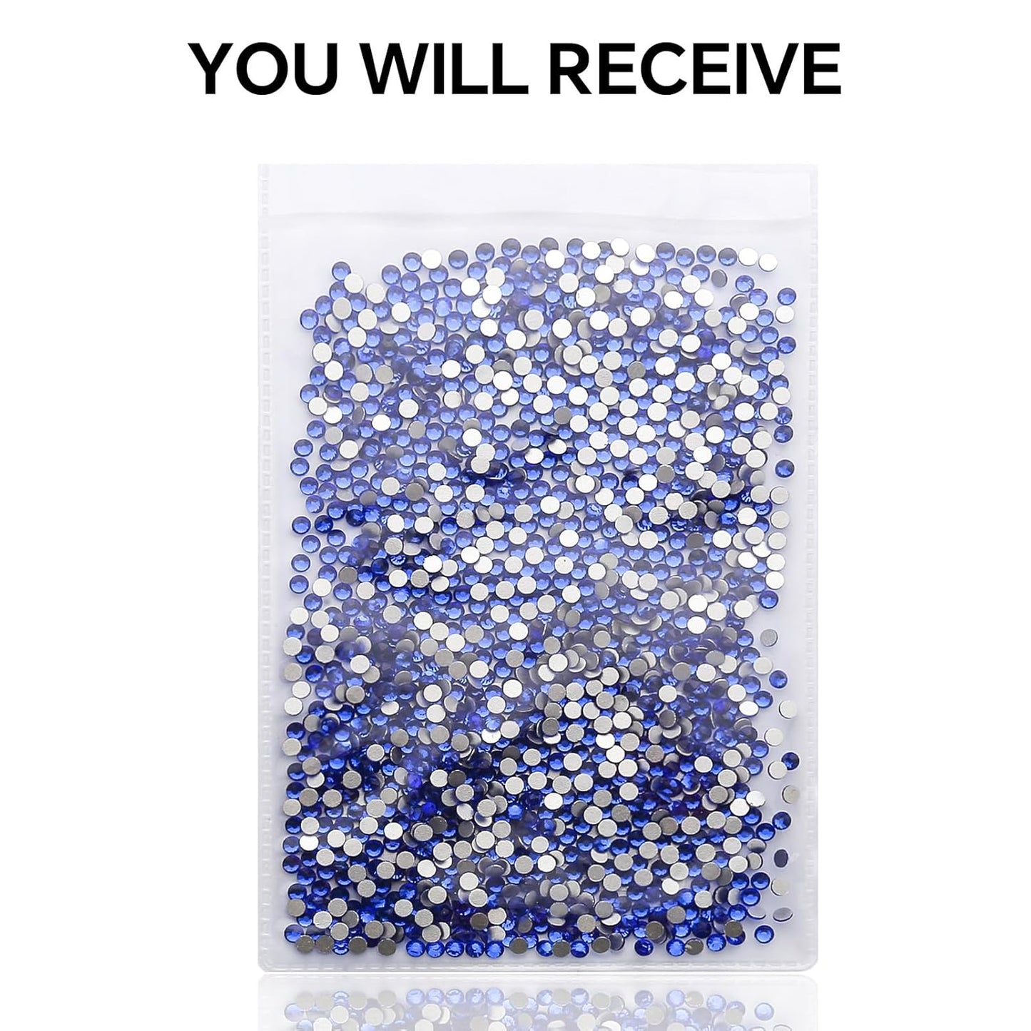 3000Pcs Royal Blue Crystal Rhinestones,Glass Flatback Rhinestones Mini Gemstones for Nail Face Makeup Art Crafts Clothes Decoration -(SS10,2.8mm,Royal Blue)