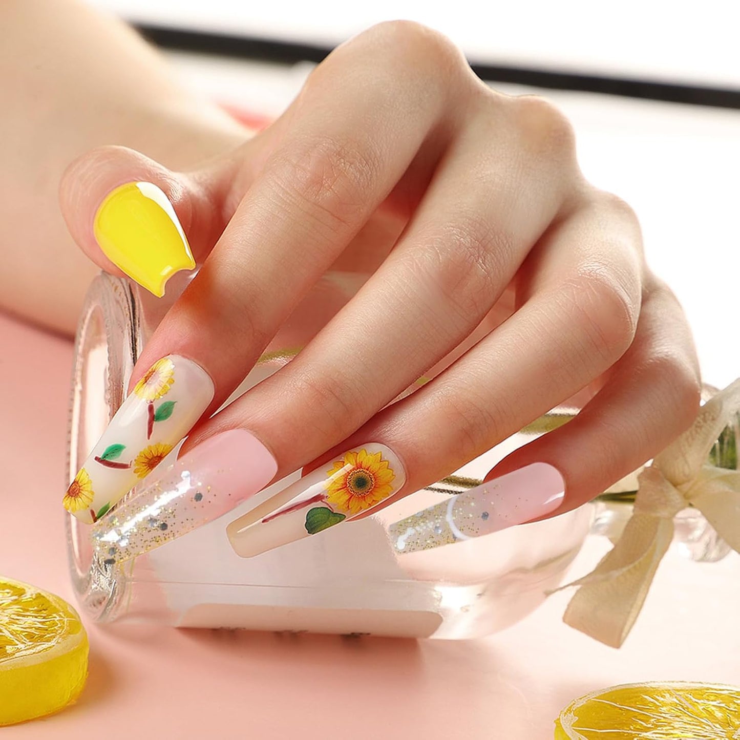 Major Dijit Quick Dry Nail Polish Glitter Yellow Summer Nail Lacquer for Nail Art Regular Nail Polish 0.41 fl oz.