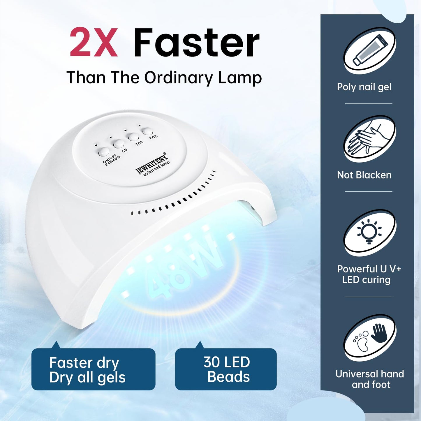 JEWHITENY 14 Colors Poly Nail Gel Kit - All-in-one Kit with Nail Lamp, Builder Gel, Matte & Glossy Top Coat