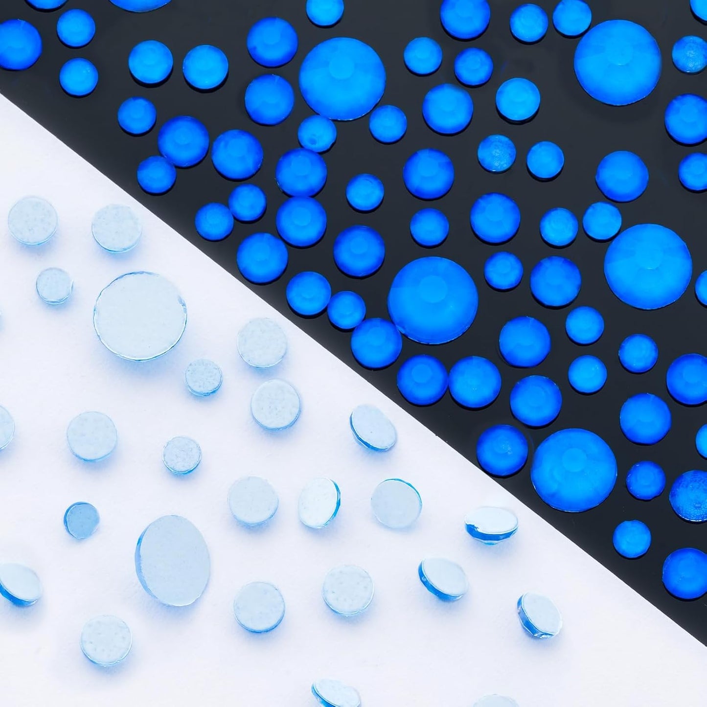 Neon Blue Flatback Rhinestones, Glass Rhinestones for Nail Art and Craft, Glue Fix, Loose Crystal Gemstones(Neon Blue, SS16, 1440pcs, 3.8-4.0mm)