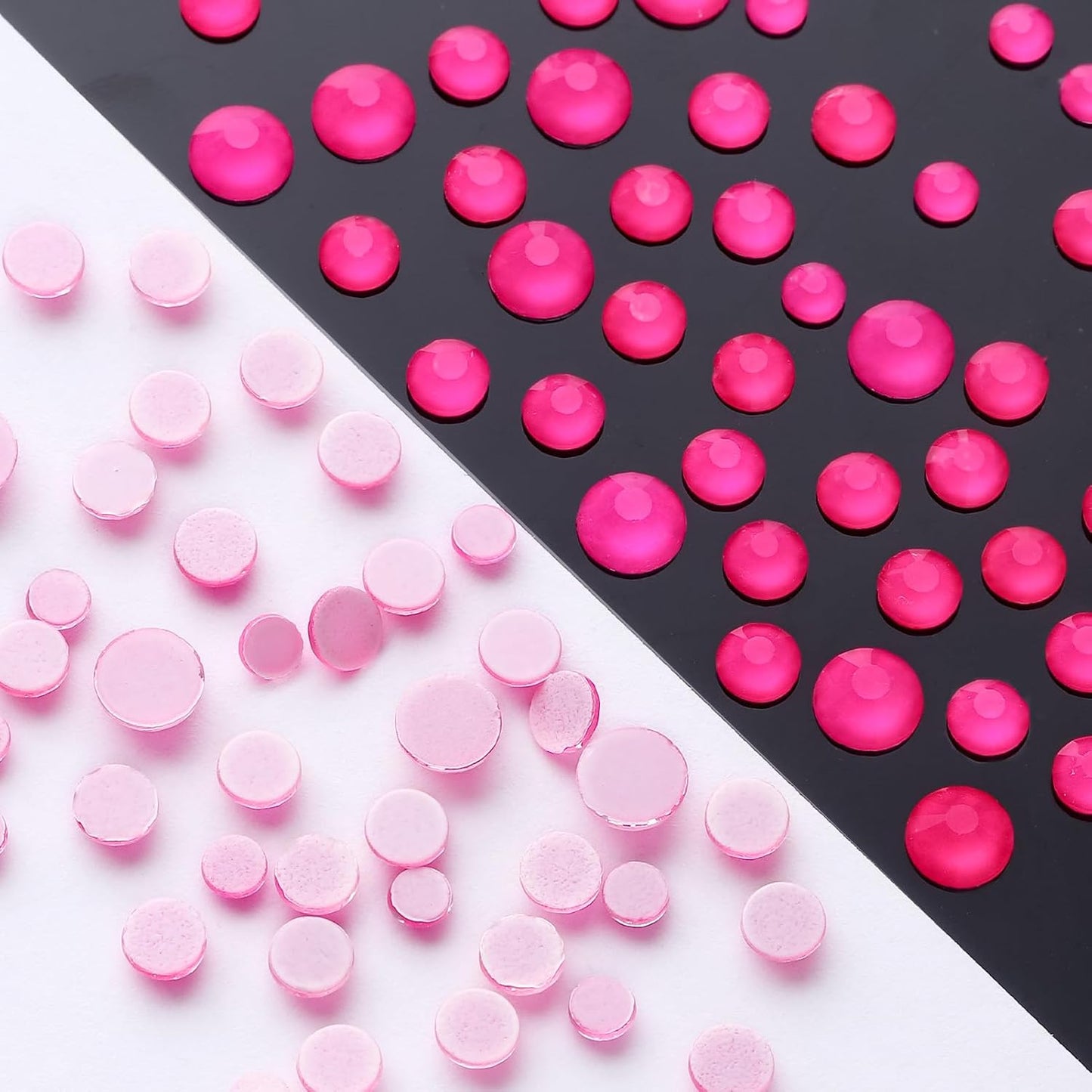 Neon Rose Flatback Rhinestones, Glass Rhinestones for Nail Art and Craft, Glue Fix, Loose Crystal Gemstones(Neon Rose, SS8, 1440pcs, 2.3-2.5mm)