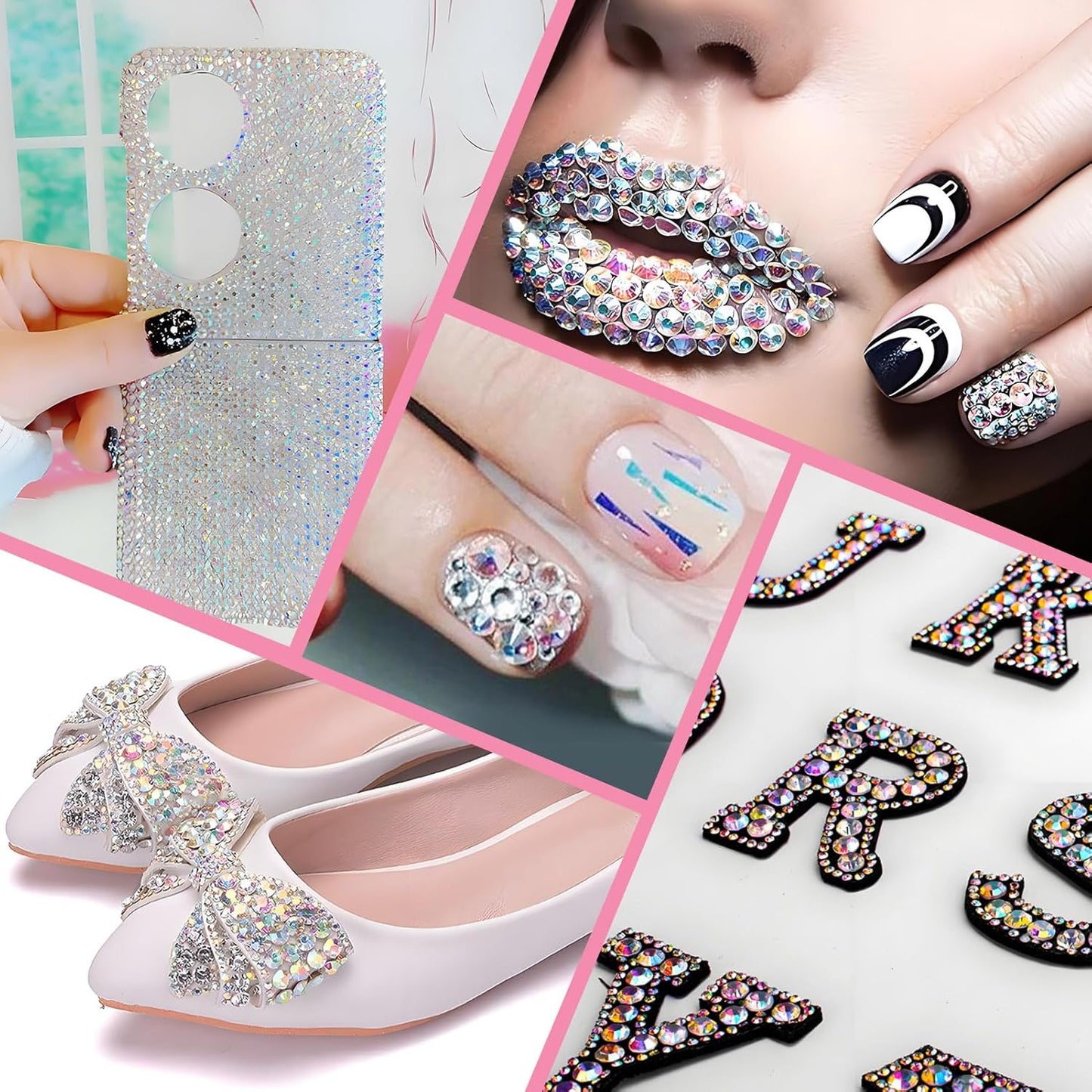 400PCS SS30 Flatback Rhinestones | 12-Facet Diamond-Cut Glass Gems for Nail Art, Clothing, DIY Crafts |Glue-On Decoration Stones with Silver Backing(Transparent AB)