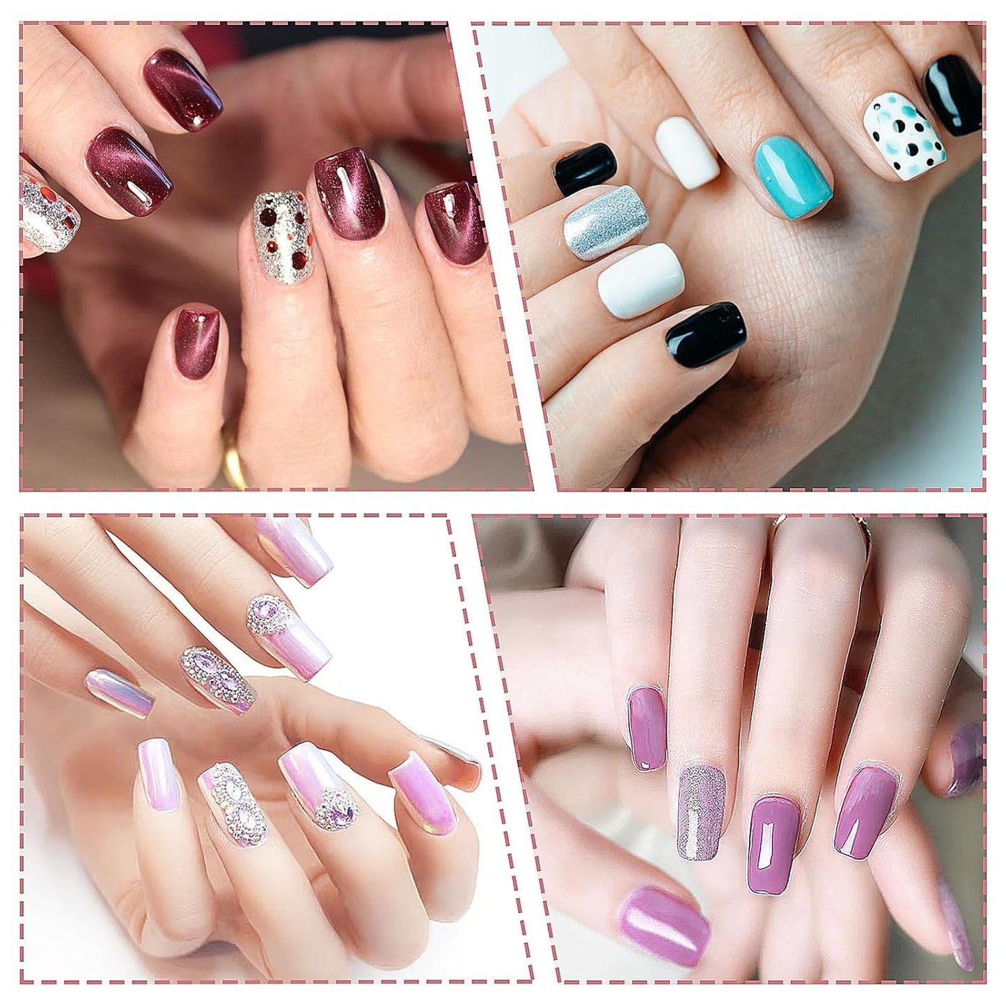 2 Pack 3D Nail Art Brush for Acrylic, Kolinsky Acrylic Nail Brushes Set, Nail Lining Brush Nail Salon Painting Brush Pen with Non-Slip Handle, Silver Metal Nail Art Pen (Size #2)