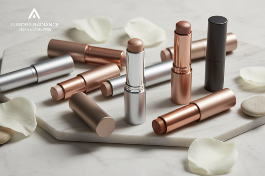 The alt text has been optimized for SEO and accessibility, describing the waterproof eyeshadow sticks while incorporating key terms like "cream stick format," "vegan cruelty-free," and "long-lasting formula