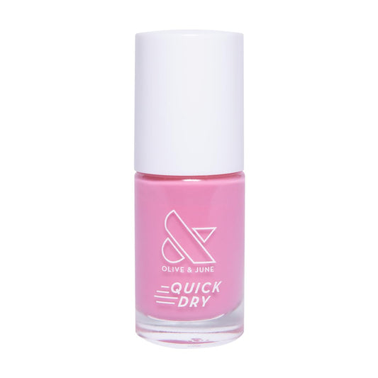 Olive & June Quick Dry Nail Polish | Instant, Fast-Drying, Smudgeproof Color | 15-free, Vegan, Cruelty-Free Formula | Lasts up to 5 Days | Salon-Quality Manicure, Pedicure at Home | Taffy Bright Pink