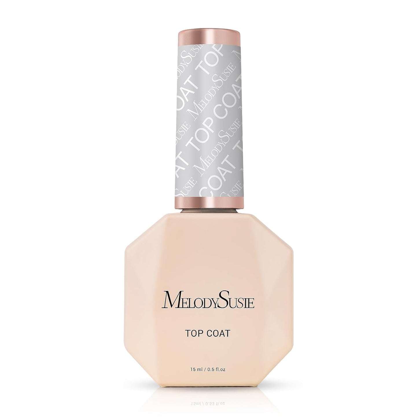 MelodySusie Top Coat No Wipe Glossy Long Lasting Shine Finish Soak Off UV LED Nail Lamp Nail Polish Art Design Manicure Kit Perfect Gifts for Women Girls 1 Pcs 15ml Clear