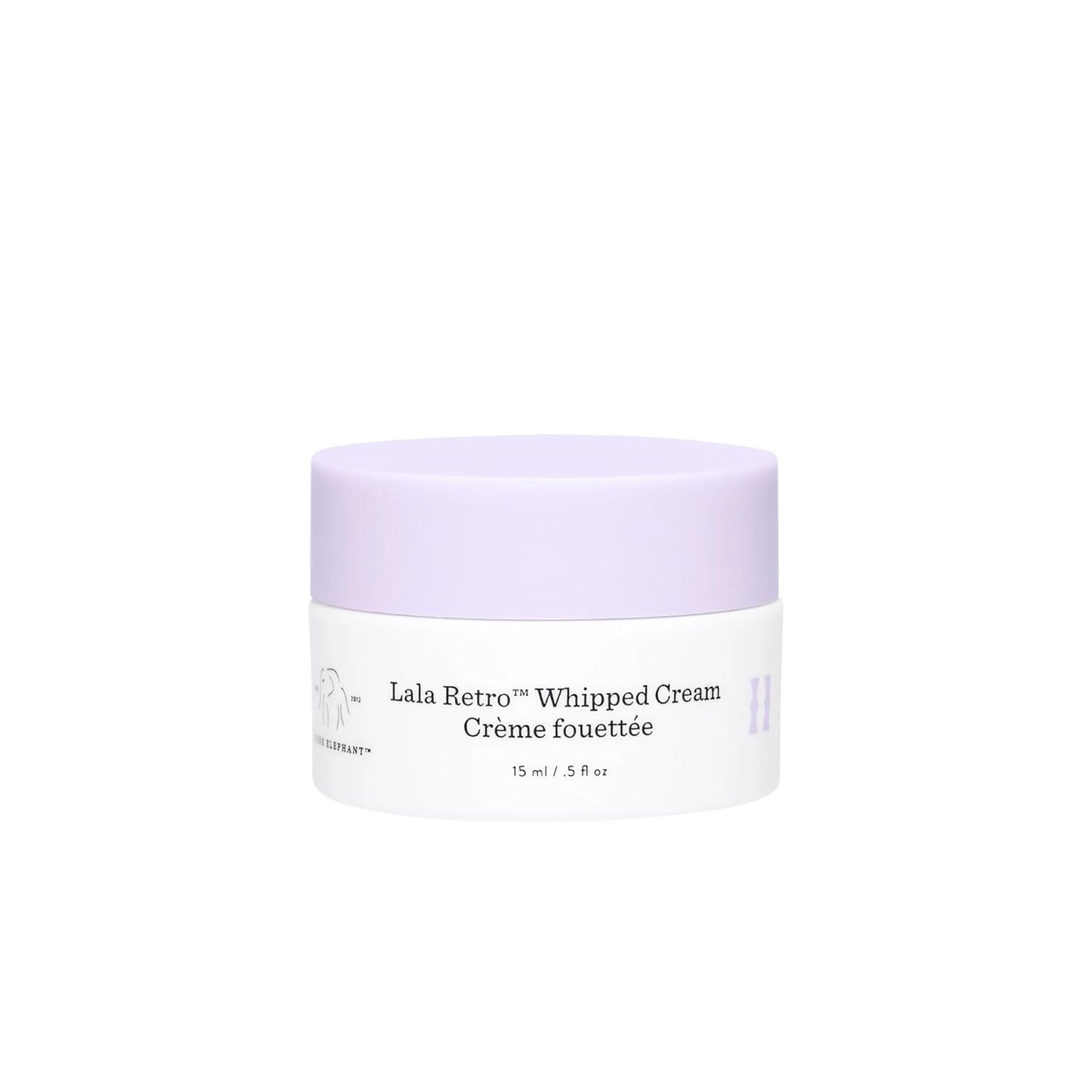 Drunk Elephant Lala Retro Whipped Cream - 15 ml/.5 fl oz - Ceramide Moisturizer - Clean Clinical Skincare - Cruelty-Free - Dermatologist-Tested - Free of Essential Oils, Silicones, and Fragrance
