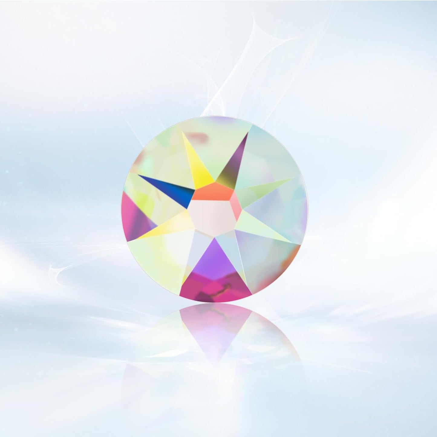 Novani Crystal AB Rhinestones 288pcs Flat Back Round Rhinestone Style 2088 Sparkly Crystal Gemstones for Nail Art and Crafting SS34,7.1-7.3mm