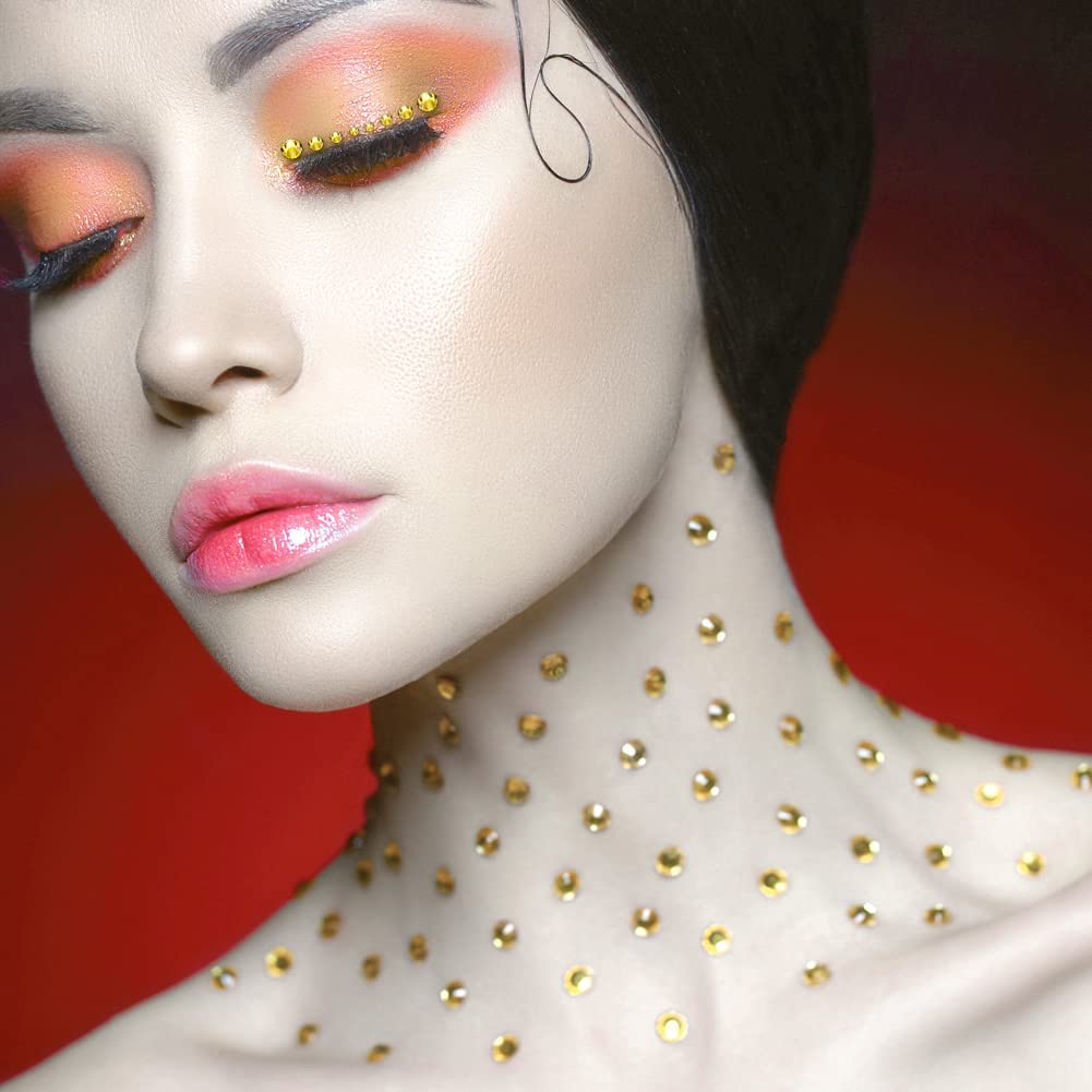 3000Pcs Lemon Yellow Crystal Rhinestones,Glass Flatback Rhinestones Mini Gemstones for Nail Face Makeup Art Crafts Clothes Decoration -(SS4,1.6mm,Lemon Yellow)