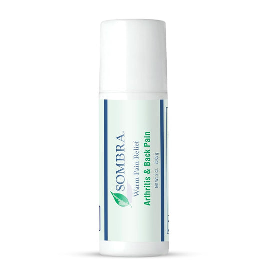 Sombra Warm Pain Relief Gel, Warm Relief for Arthritis and Chronic Pain Pre-Workout Muscle Rub Vegan Formula Free of Artificial Fragrances, Dyes, NSAIDs, Wax, Petroleum, Alcohol - 3oz Roll-On