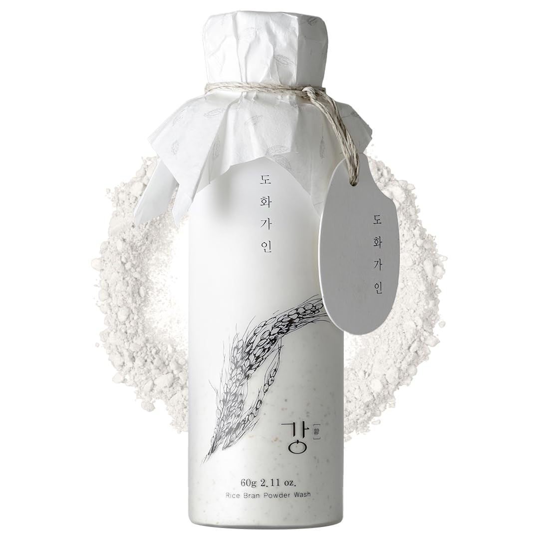 Rice Bran Powder Wash | Gentle Exfoliating Face Wash for Sensitive Skin | Vegan Enzyme Face Scrubber & Exfoliator for Sebum Control – Product of Korea | 60 g (2.1 oz)