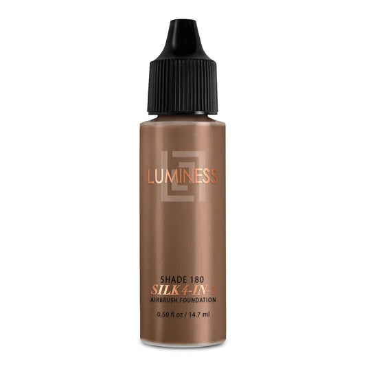 Luminess Air Silk 4-In-1 Airbrush Foundation- Foundation, Shade 180 (.5 Fl Oz) - Sheer to Medium Coverage - Anti-Aging Formula Hydrates and Moisturizes - Professional Makeup Kit for Cordless Air Brush
