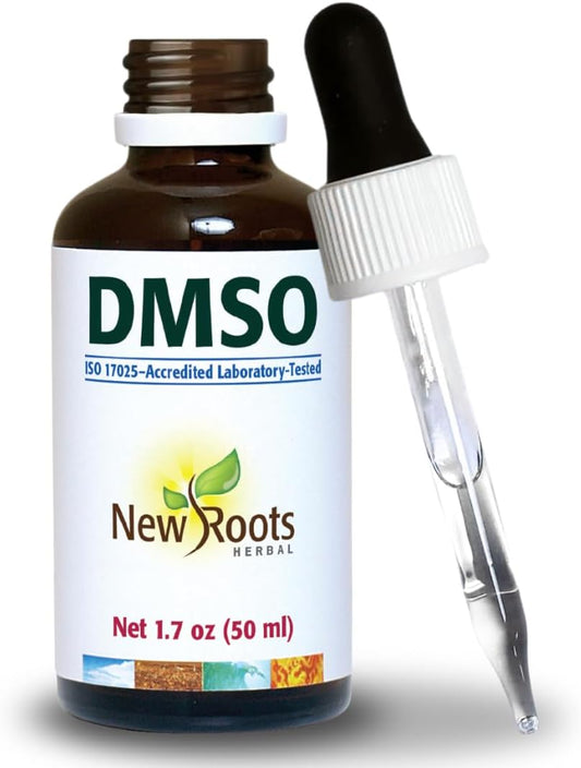 DMSO liquid drops with Pipette (50 ml) | dimethyl sulfoxide | 99.9% Pure DMSO Pharmaceutical grade | Topical Fast Acting | NEW ROOTS HERBAL