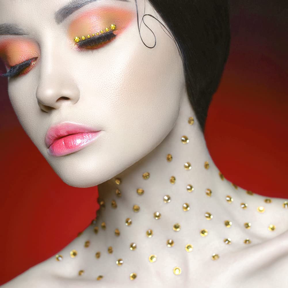 1440Pcs Lemon Yellow Crystal Rhinestones,Glass Flatback Rhinestones Gemstones Small for Nail Face Makeup Art Crafts Clothes Decoration -(SS6, 2.0mm,Lemon Yellow)