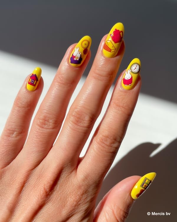 Miffy at Home Nail Stickers - Lightweight & Easy-to-Apply Nail Art with Trendy Design - Durable & Long-Lasting Nail Stickers for Women, Ideal for DIY Manicures & Salon-Quality Nails