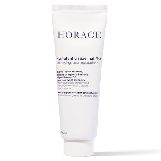HORACE Mattifying Face Moisturizer for Men – 96.6% Organic & Natural Ingredients – No Silicones or Mineral Oils – Moisturising Cream for All Skin Types – Unscented, 75 ml