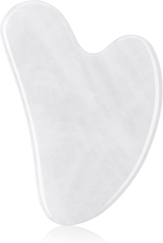 Guasha Tool for Face: White Jade Gua Sha Facial Tools - Gua Sha Stone for Face and Body Skin Massage - Guasha Jade Stone Scraping Massager for SPA Acupuncture, Therapy Trigger Point Treatment