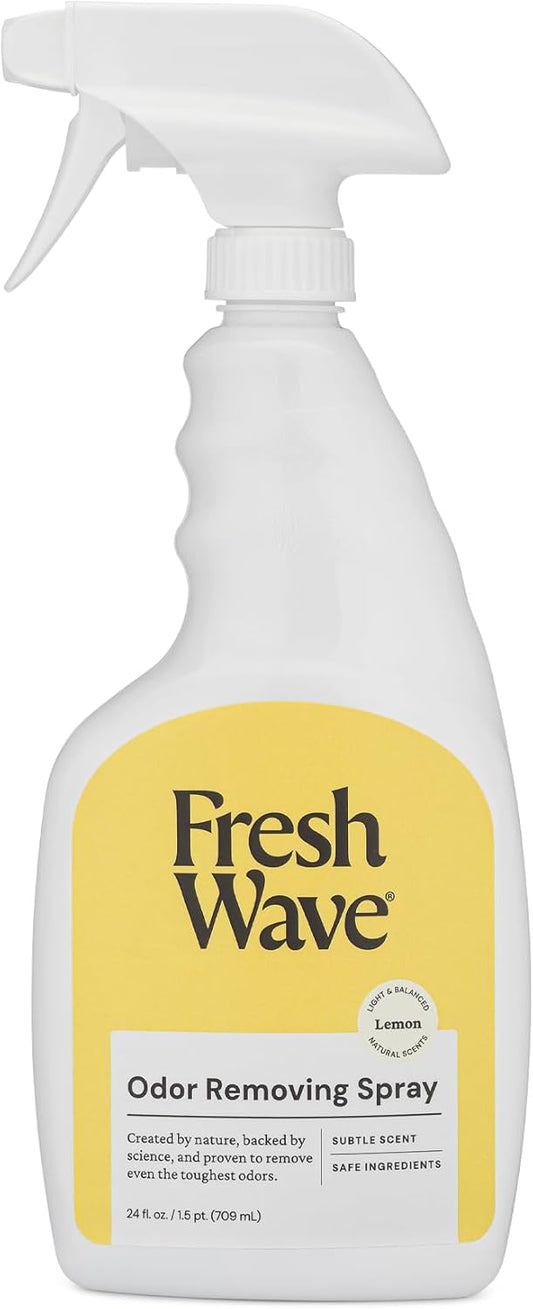 Fresh Wave Lemon Scent Odor Eliminator Spray & Air Freshener, 24 fl. oz. | Odor Absorber for Home, Furniture, Fabrics & Trash | Safer Odor Relief