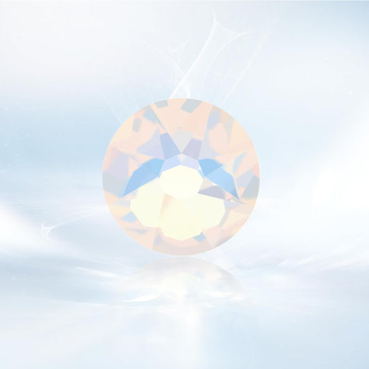 Novani White Opal Rhinestones 288pcs Flat Back Round Rhinestone Style 2088 Sparkly Crystal Gemstones for Nail Art and Crafting SS30,6.4-6.6mm