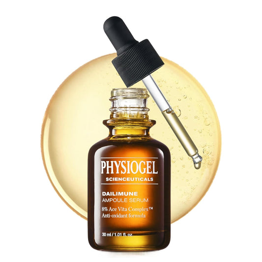 Physiogel Ampoule Vitamin C Face Serum, Strengthens Skin Barrier Antioxidant, Korean skin care, Moisturizing, Brightening, Soothing & Hydrating Serum Vitamin E & B5 Skincare Face Essence.