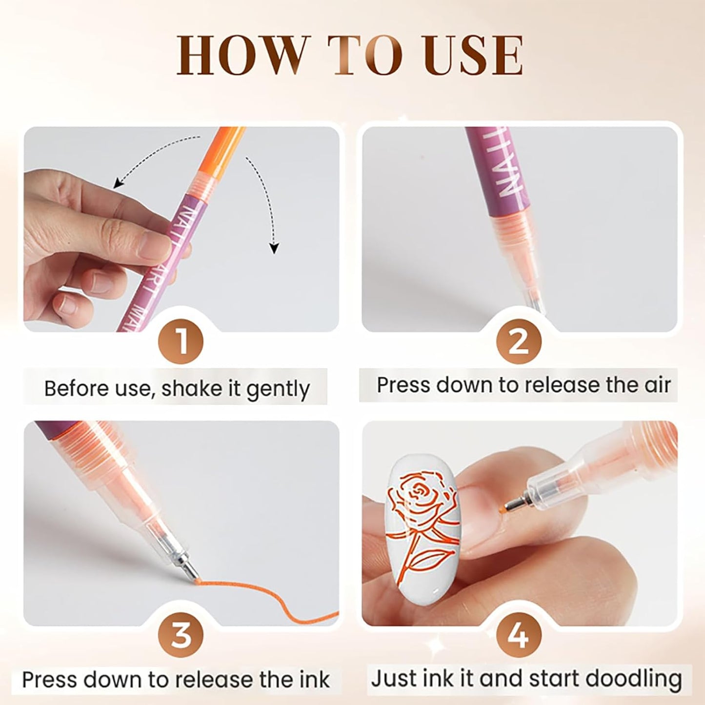 Nail Markers, 12 Colors Nail Art Pens Set Nails Art Markers Polish Pen for 3D Nail Art, Nails Arts Tools for Graffiti Dotting Drawing Painting Point Liner DIY Kit Home Nail Salon DIY (3 Set 12Color)