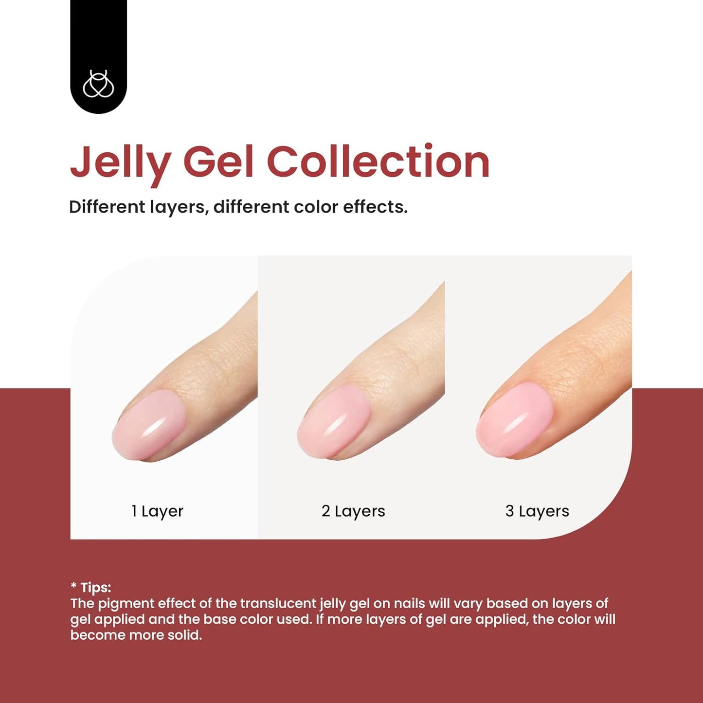 Beetles Jelly Gel Nail Polish Set, 6 Colors Nude Sheer Natural Pink Red Brown Gel Nail Polish Kit for DIY Nail Art Salon Home Gift For Women Girls