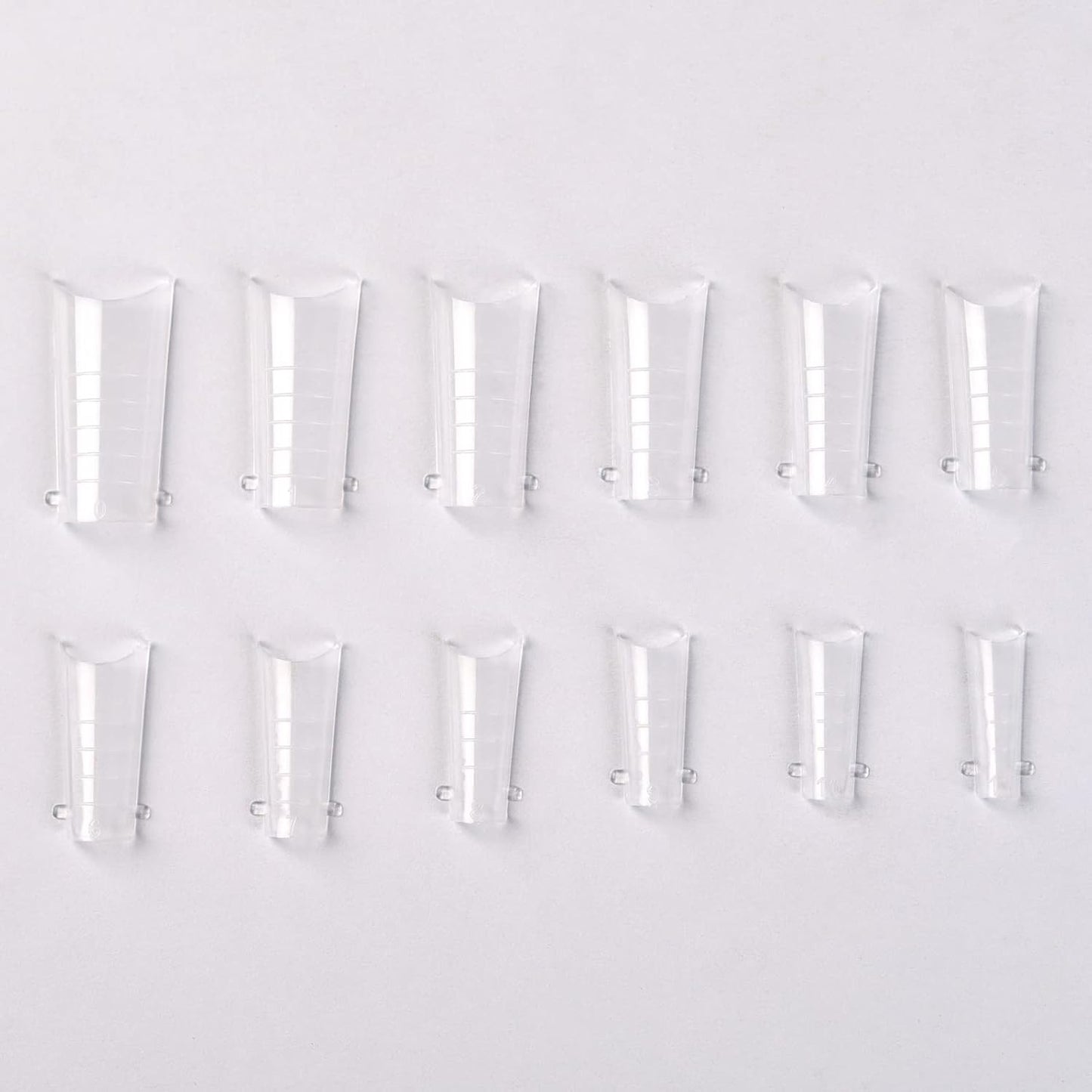 KADS 120PCS Clear Full Cover Dual Nail System Form UV Gel Acrylic Nail Art Mold Artificial Nail Tips with Scale for Extension (MODEL 7)
