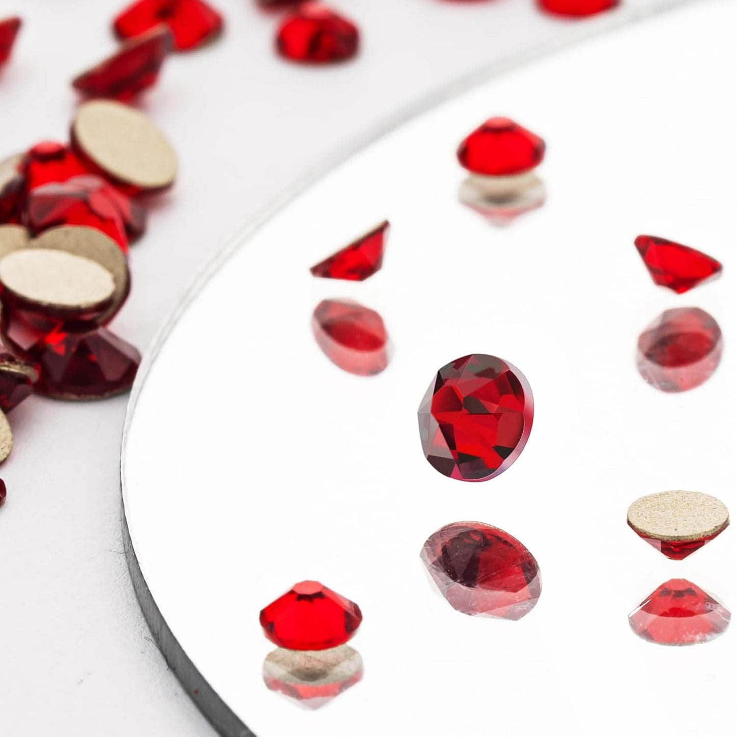Novani Dark Red Rhinestones 1440pcs Flat Back Round Rhinestone Style 2088 Sparkly Crystal Gemstones for Nail Art and Crafting SS16,3.8-4.0mm