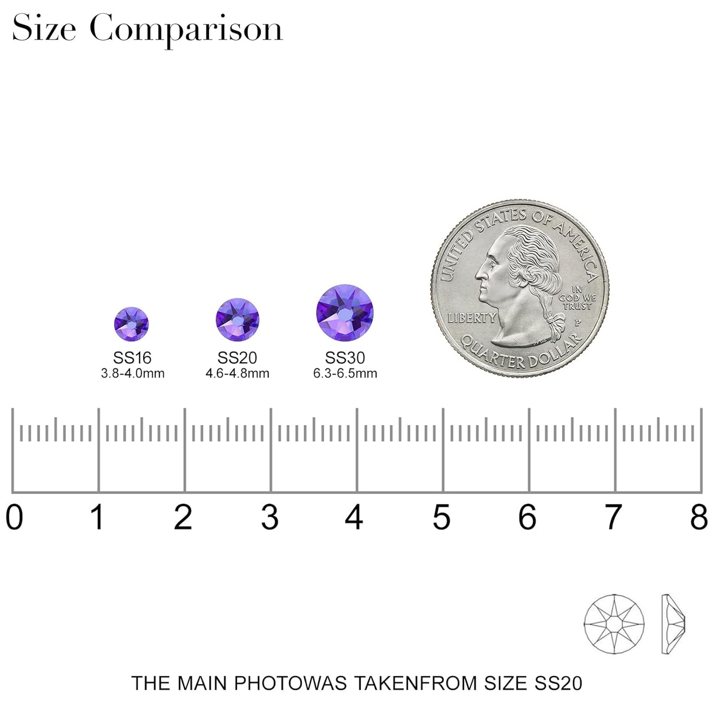 Novani Purple Velvet Rhinestones 1440pcs Flat Back Round Rhinestone Style 2088 Sparkly Crystal Gemstones for Nail Art and Crafting SS20,4.6-4.8mm