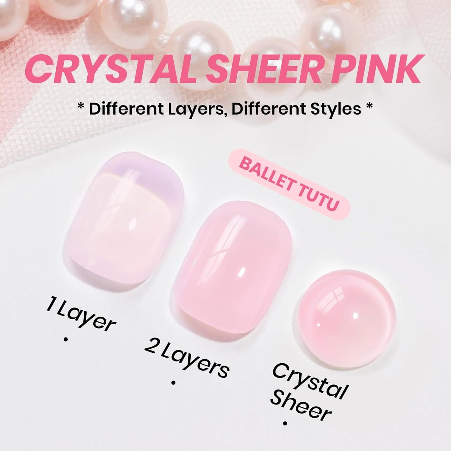 Beetles Nude Gel Nail Polish - 15ml Nude Pink Natural Gel Polish Nail Concealer Ballet Pink Jelly Gel Polish Sheer Translucent Soak Off UV Nail Art DIY Salon Home Manicure Gift for Girls Women