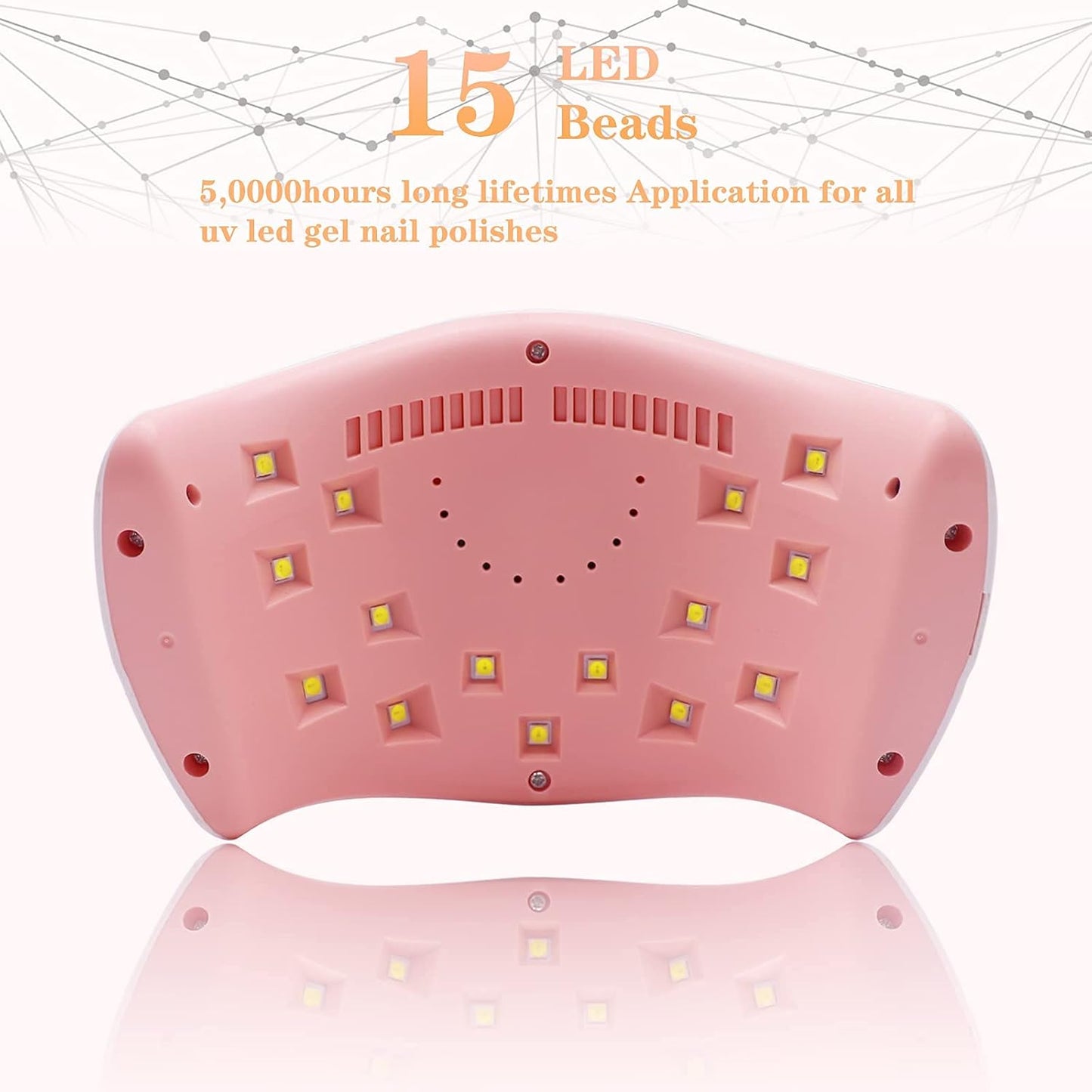 UV LED Nail Lamp, LKE Nail Dryer 72W Gel Nail Polish Curing Lamp UV Nail Lamp LED Nail Lamp for Gel Nail Polish Kit Nail Light Nail Art Accessories White