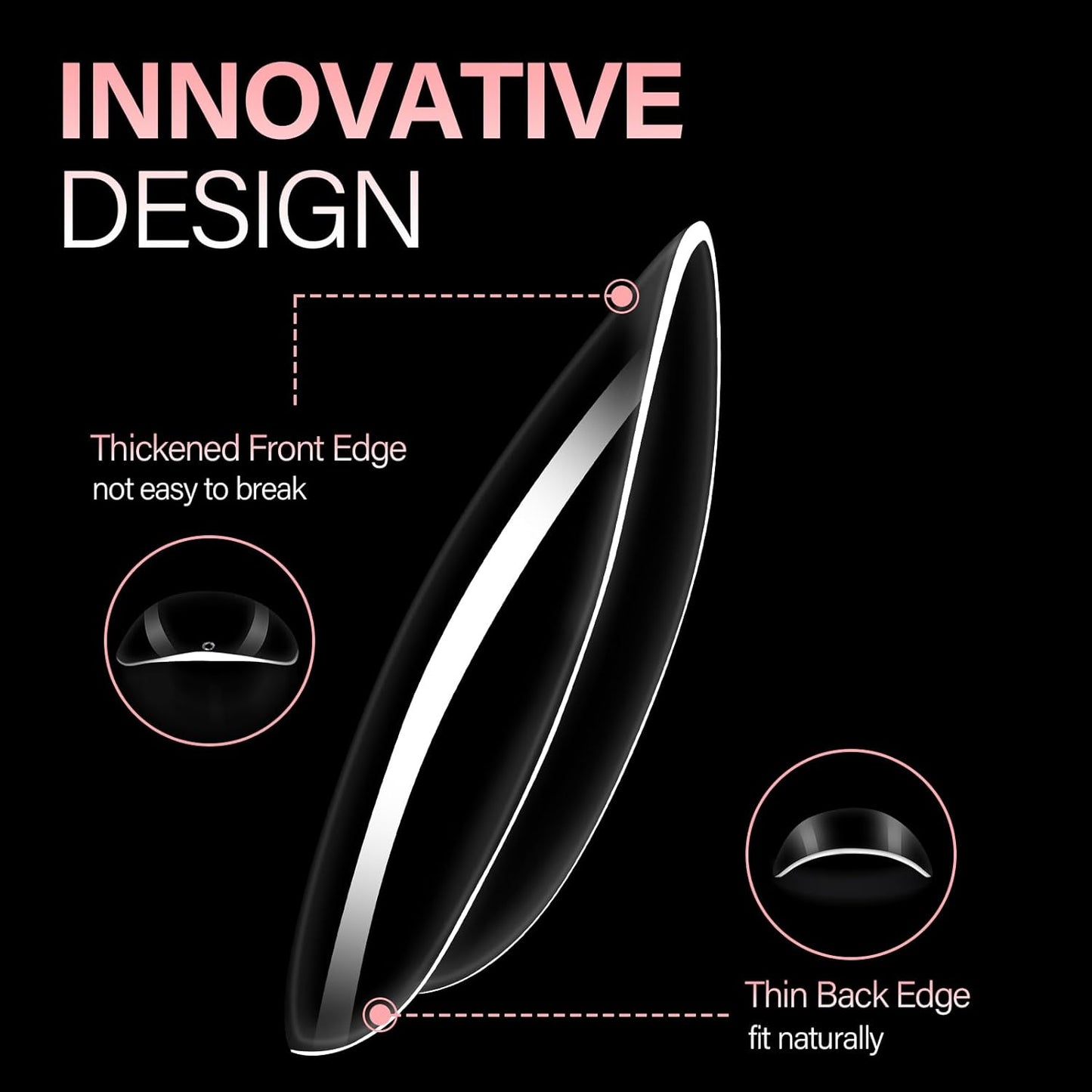 AILLSA Short Almond Nail Tips, 15 Sizes 240PCS Preshaped Soft Clear Gel Nails Tips Full Cover False Nails Tip Short Almond Shaped Tips