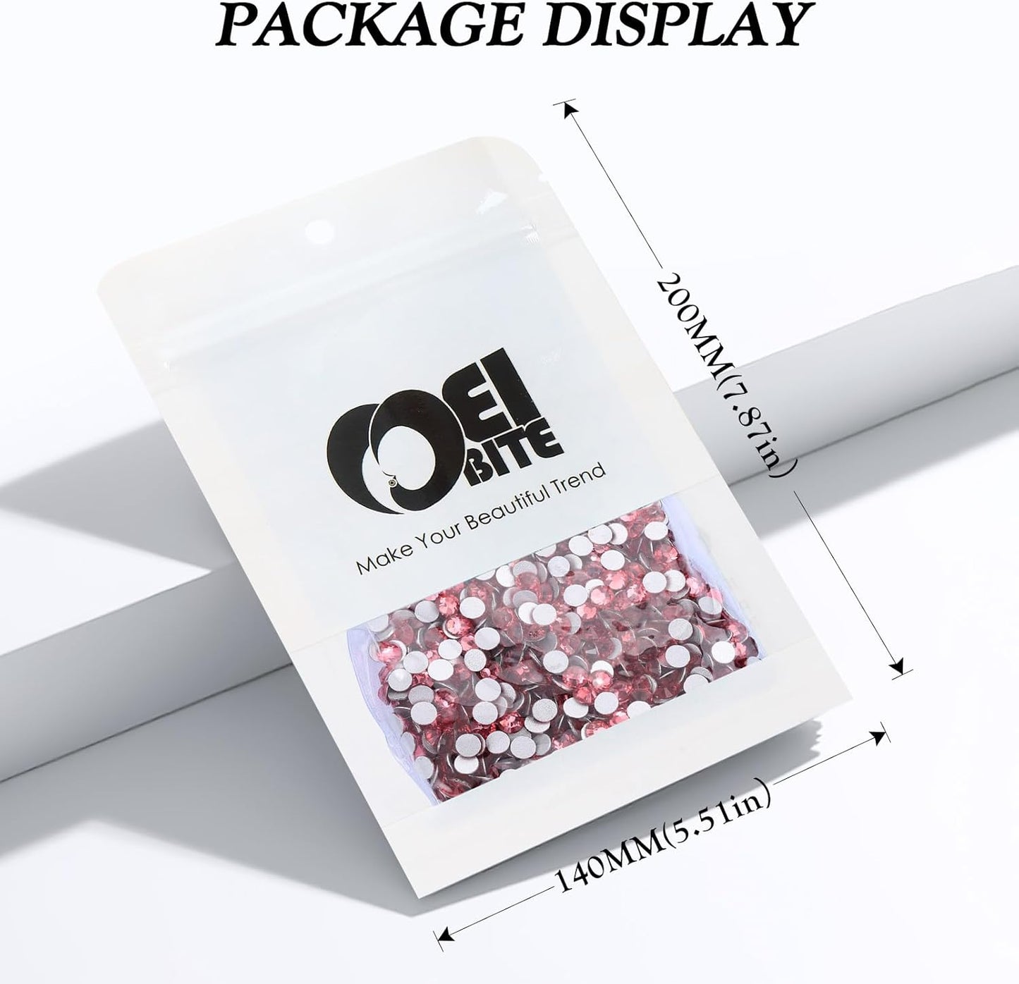 Rose Flatback Rhinestones, Glass Rhinestones for Nail Art and Craft, Glue Fix, Loose Crystal Gemstones(Rose, SS20, 2880pcs, 4.6-4.8mm)