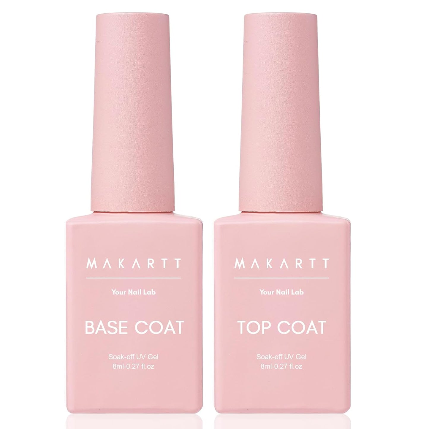 Makartt Gel Top Coat and Base Coat Kit: Clear Gloss Shiny No Wipe Stain Resistant General Top Coat Nail Polish UV and Primer for Acrylic Nails Dip Powder Gel Nail Polish Beauty Gift