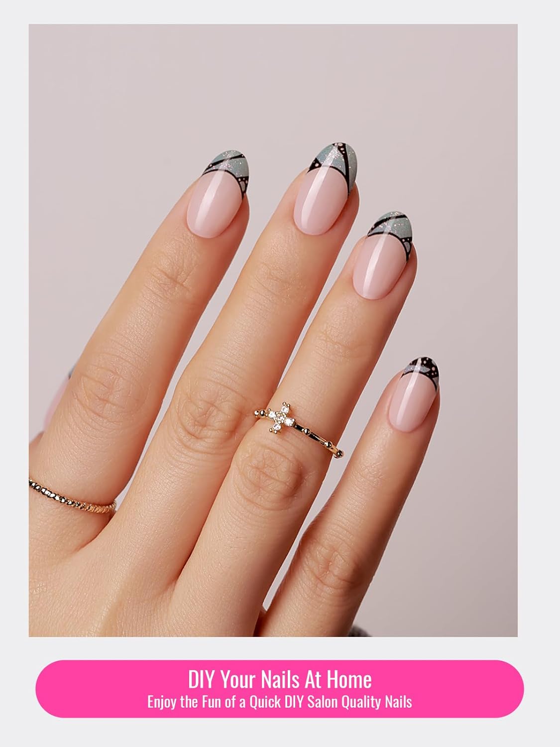 Semi Cured Gel Nail Strips, 30pcs Gel Nail Wraps, Easy to Apply, 2 Weeks Long Lasting (Cyan Butterfly Magic)