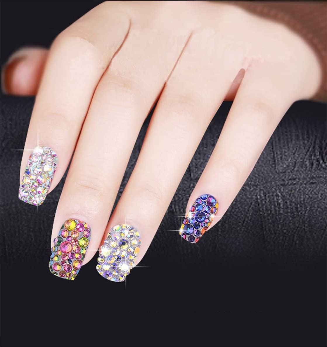 3000 Pieces SS12 3mm Flatback Rhinestones Clear Glass Round Gems Crystals for Nail Art DIY Crafts Clothes Shoes Bags （Dark Purple）