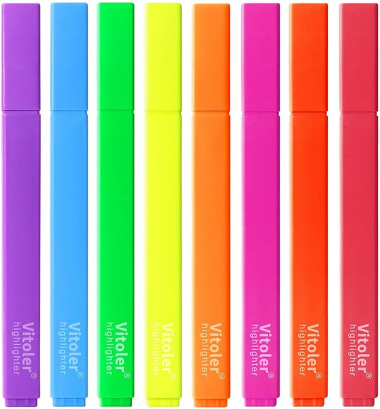 Aesthetic Highlighters, 8 Pack Assorted Colors,Pastel Highlighters Set, Bible Journaling Highlighter for Marker, Colored School Supplies